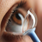 Scleral Lens insertion by a qualified optometrist at Central Optical, Karachi. See clearly again with advanced eye care.