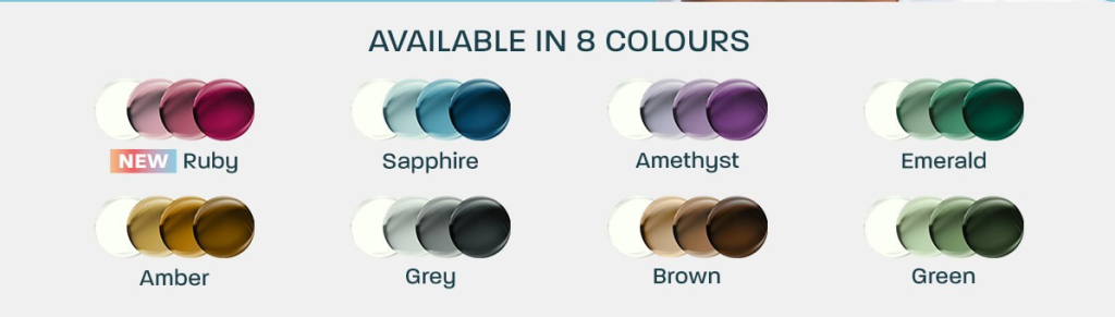 8 colors to choose from Transitions Gen S. Available at Central Optical Pakistan