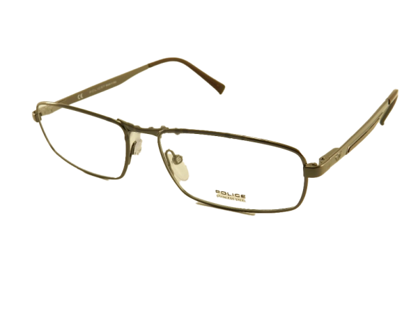 The Police V8728 is a lightweight full-rim eyeglass frame designed for modern men. Sleek metal construction with a minimalist aesthetic, perfect for everyday wear. Available now at Central Optical, Karachi.