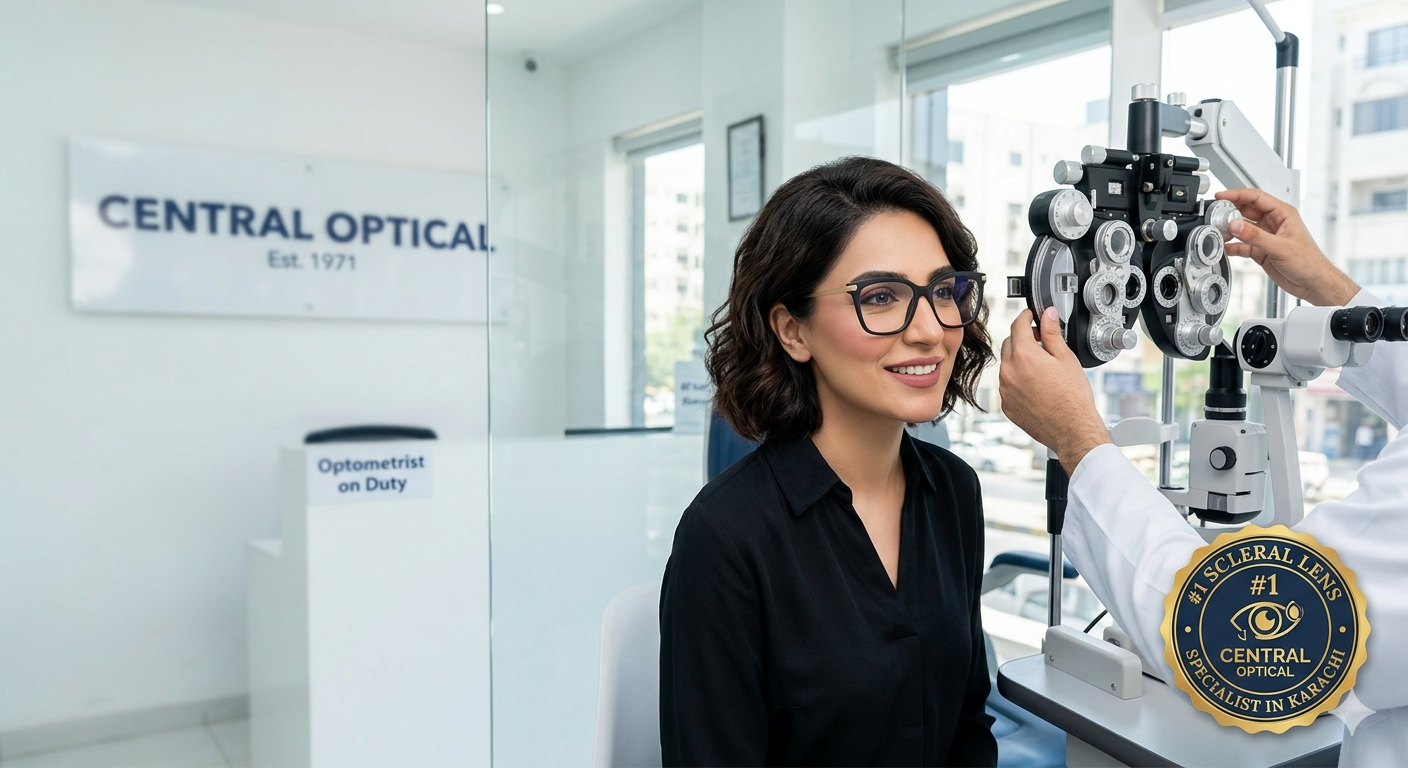 Vision testing in Clifton, Karachi at Central Optical